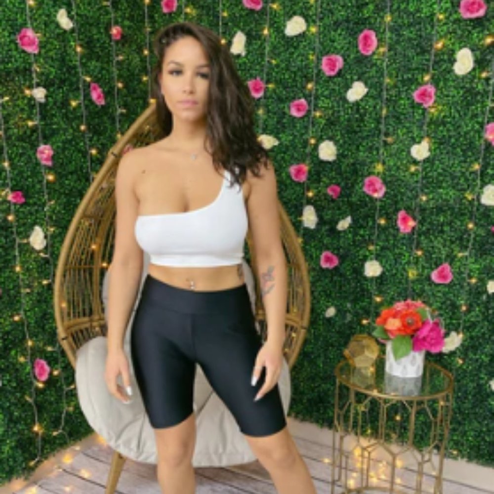 Shiny Butt Ruched Biker Shorts